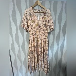 Baltic Born Spell Boho Midi Dress. Blush Floral. US XL